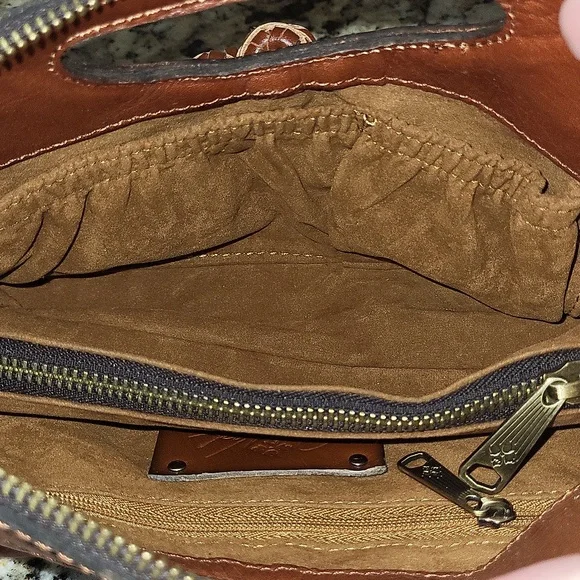 Patricia Nash Sora Braided Stitch Leather Cutout Satchel - Picture 8 of 13